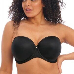 Elomi Smooth Underwire Molded Strapless, black, 40DDD, worn once!